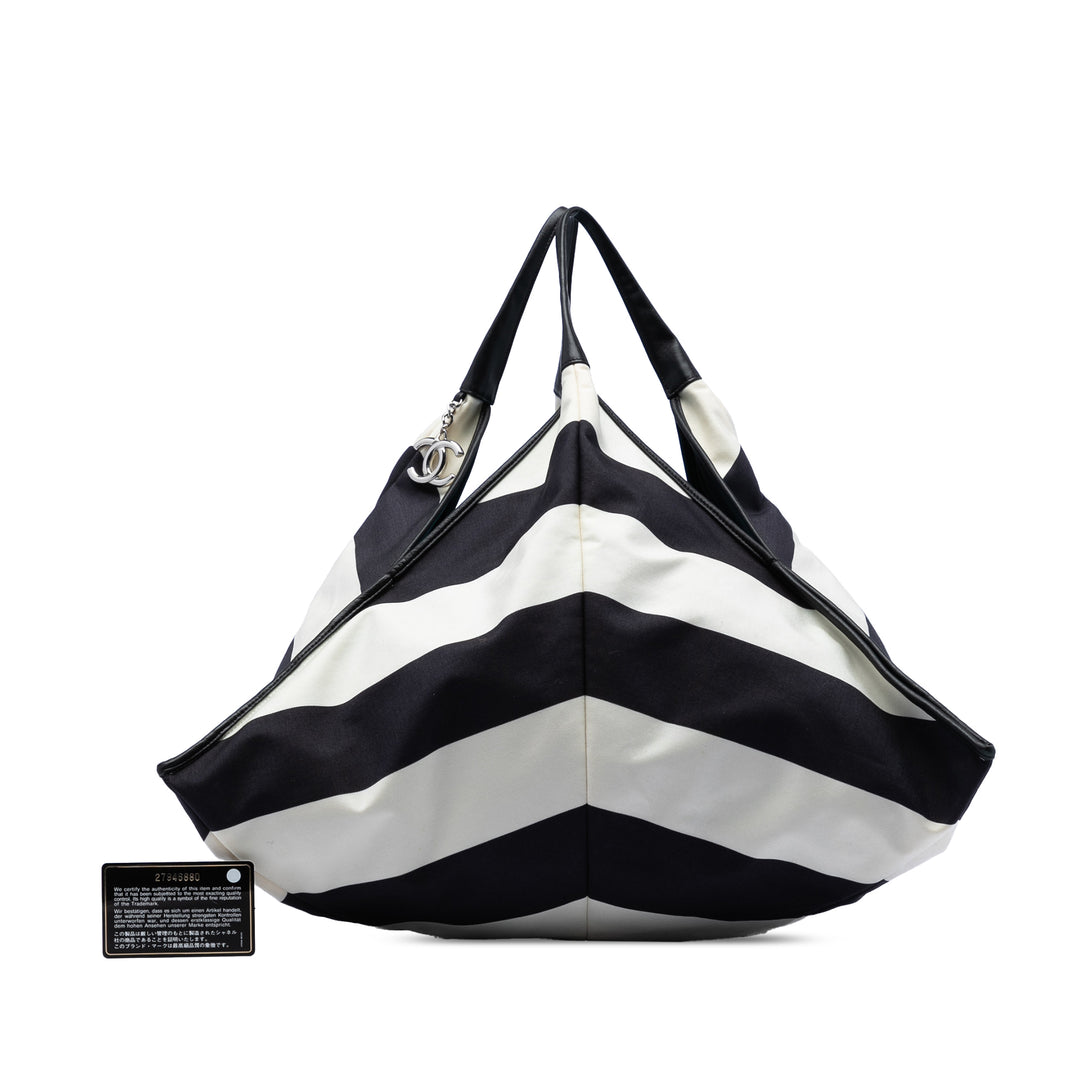 Chanel CC Toile Stripe Cabas