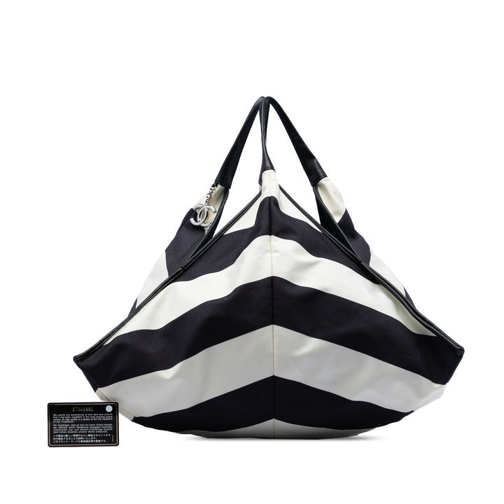 Chanel CC Toile Stripe Cabas