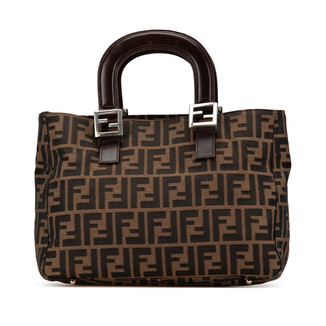 Small Zucca Canvas Twins Tote Brown - Gaby Paris