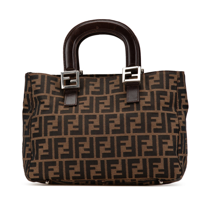 Small Zucca Canvas Twins Tote Brown - Gaby Paris
