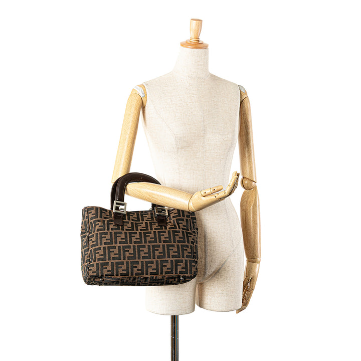 Small Zucca Canvas Twins Tote Brown - Gaby Paris
