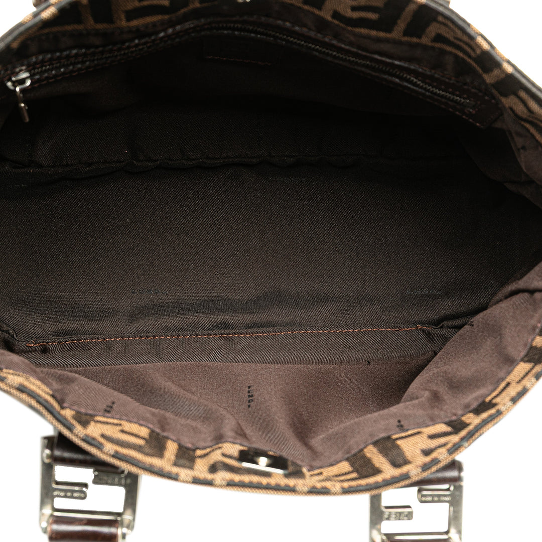 Small Zucca Canvas Twins Tote Brown - Gaby Paris