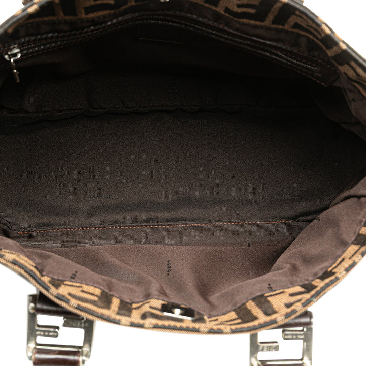 Small Zucca Canvas Twins Tote Brown - Gaby Paris