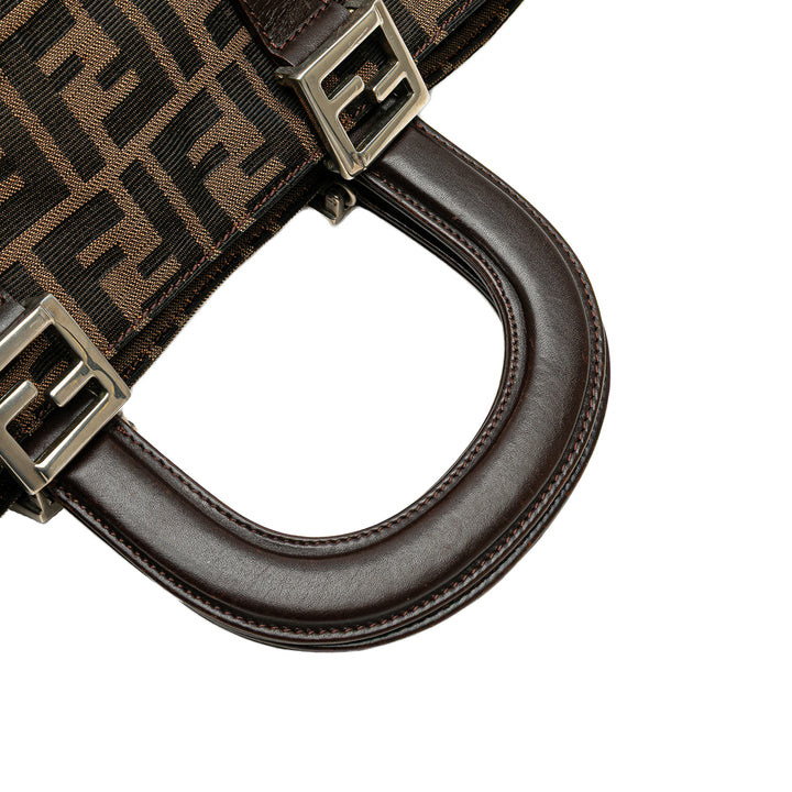 Small Zucca Canvas Twins Tote Brown - Gaby Paris