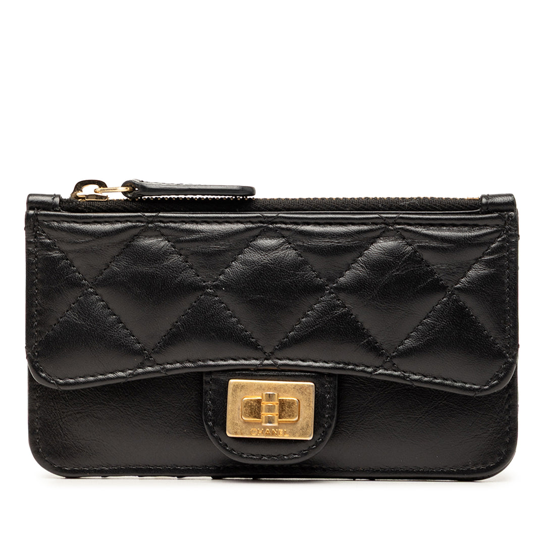 Chanel Matelassé vieilli Reissue 2.55 à rabat Porte-cartes Cuir de veau