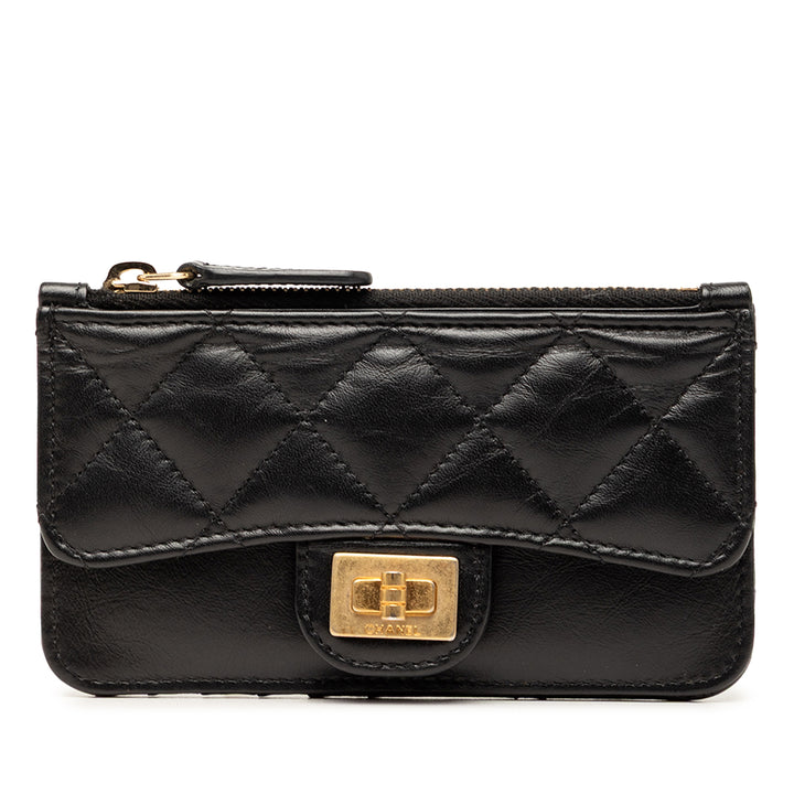 Chanel Matelassé vieilli Reissue 2.55 à rabat Porte-cartes Cuir de veau