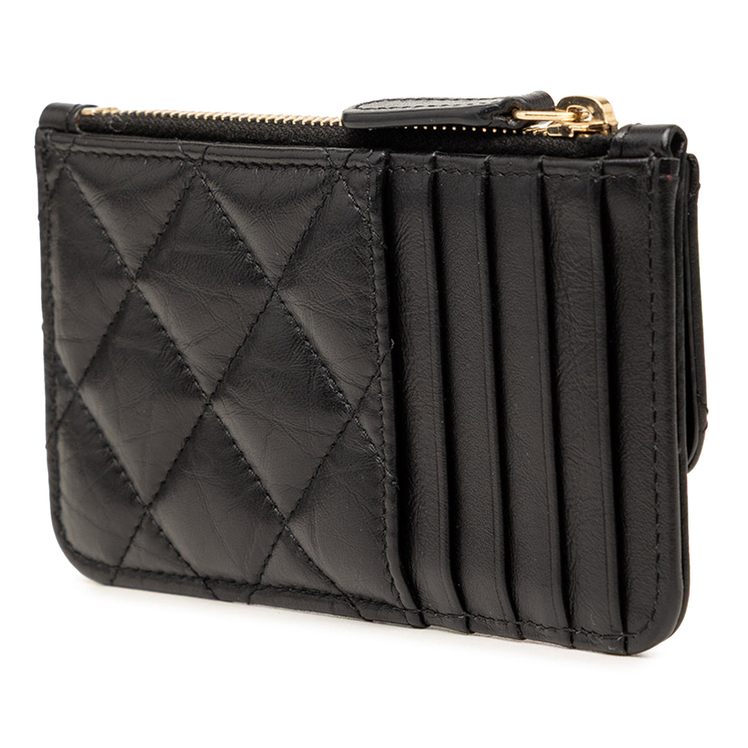 Chanel Matelassé vieilli Reissue 2.55 à rabat Porte-cartes Cuir de veau