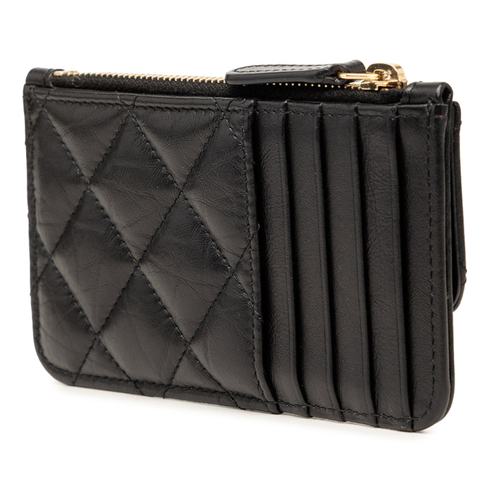 Chanel Matelassé vieilli Reissue 2.55 à rabat Porte-cartes Cuir de veau