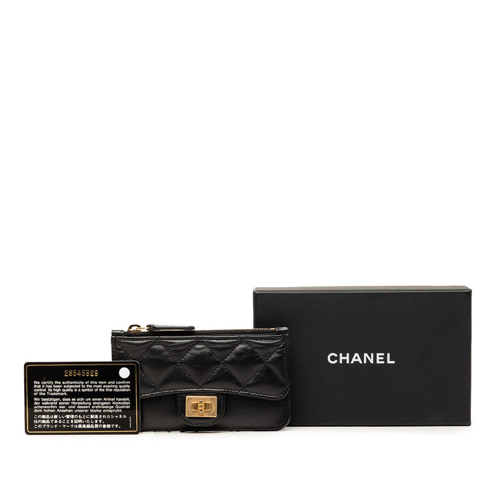 Chanel Matelassé vieilli Reissue 2.55 à rabat Porte-cartes Cuir de veau