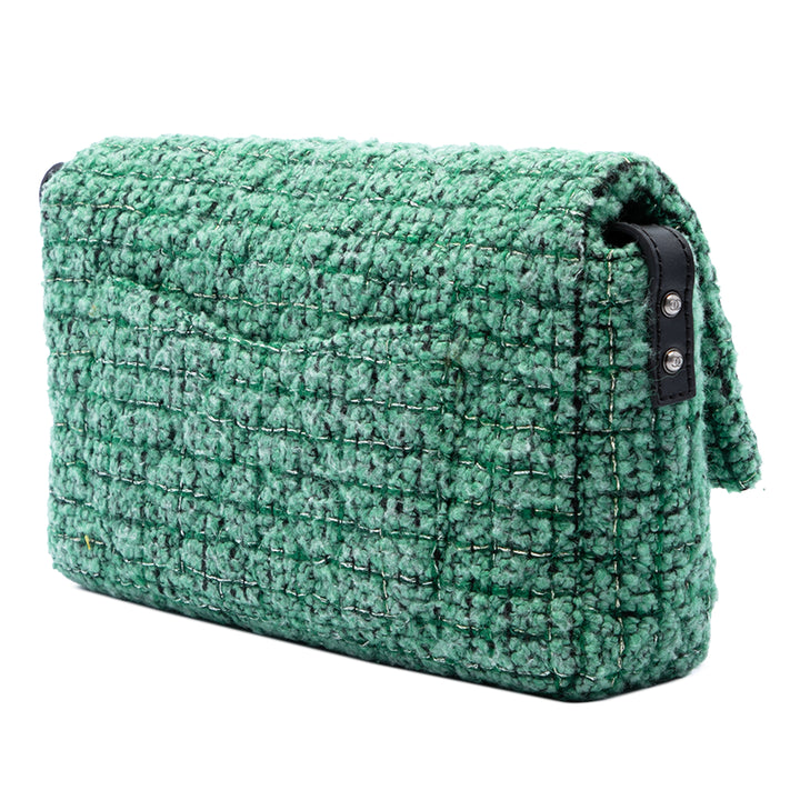 Chanel Matelassé Reissue 2.55 Easy Messenger à rabat Jumbo Tweed Vert – vue 2 – GABY PARIS