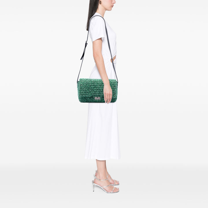 Chanel Matelassé Reissue 2.55 Easy Messenger à rabat Jumbo Tweed Vert – vue 6 – GABY PARIS