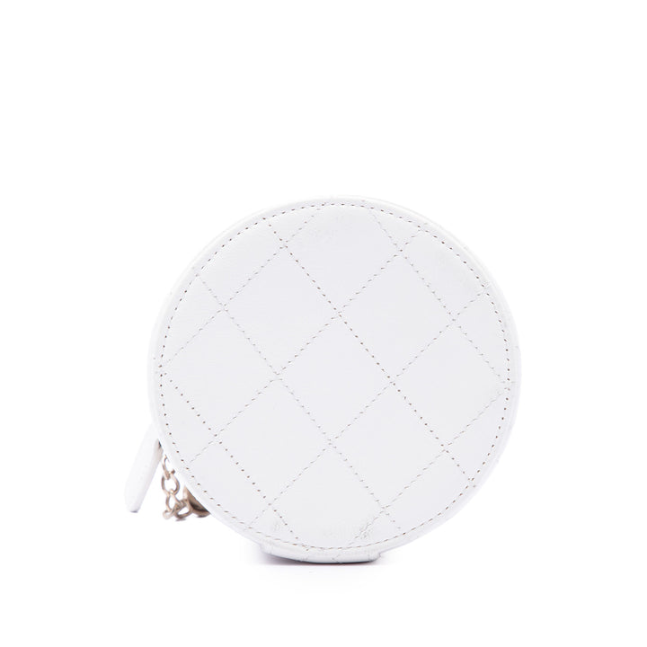 Chanel Matelassé Chaîne et Charm Vanity Cuir d'agneau Blanc – vue 3 – GABY PARIS
