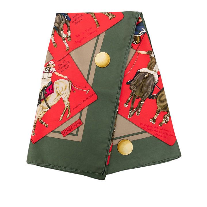 Hermès Le Monde du Polo Soie Foulard 90