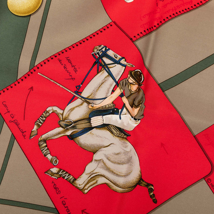 Hermès Le Monde du Polo Soie Foulard 90