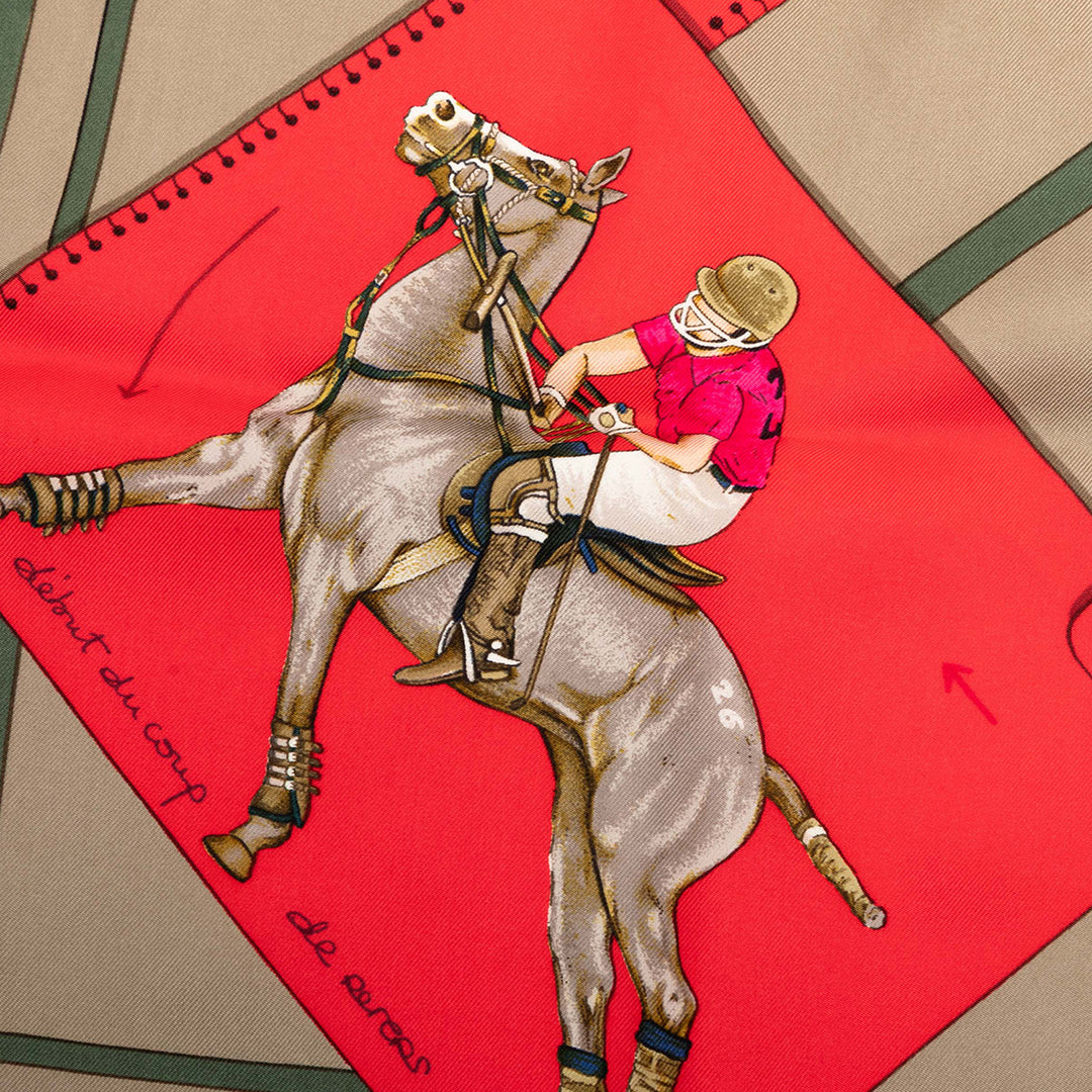 Hermès Le Monde du Polo Soie Foulard 90