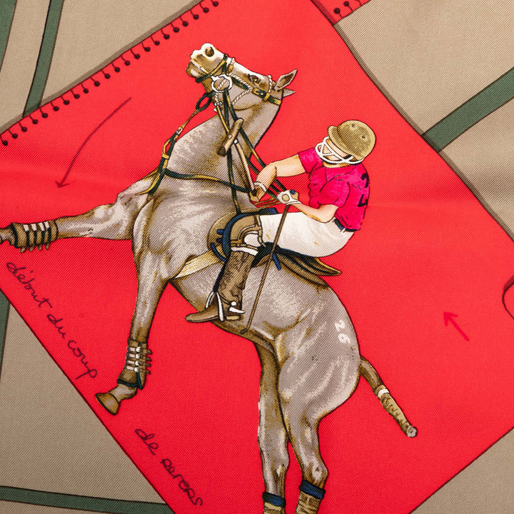 Hermès Le Monde du Polo Soie Foulard 90