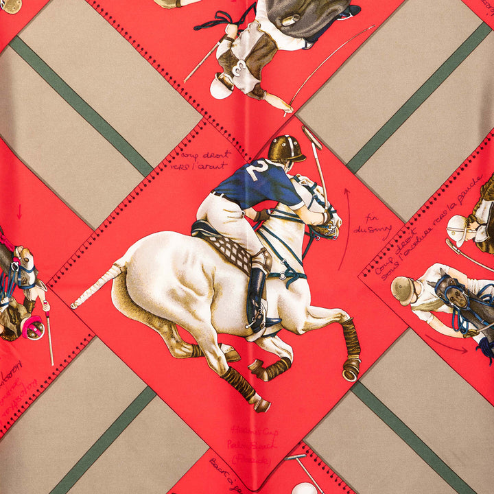 Hermès Le Monde du Polo Soie Foulard 90