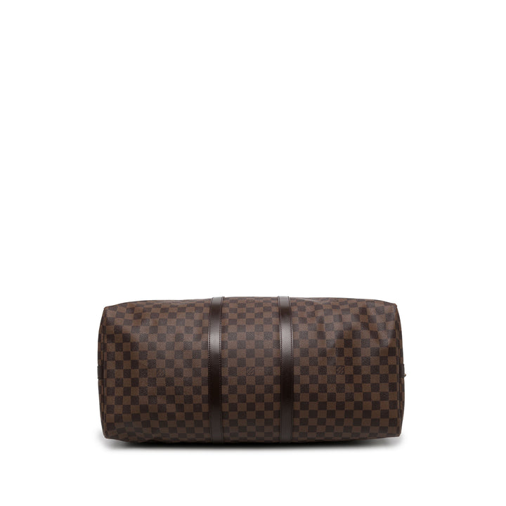 Louis Vuitton Sac de voyage Keepall Bandouliere 55 Damier Ébène Marron – vue 3 – GABY PARIS