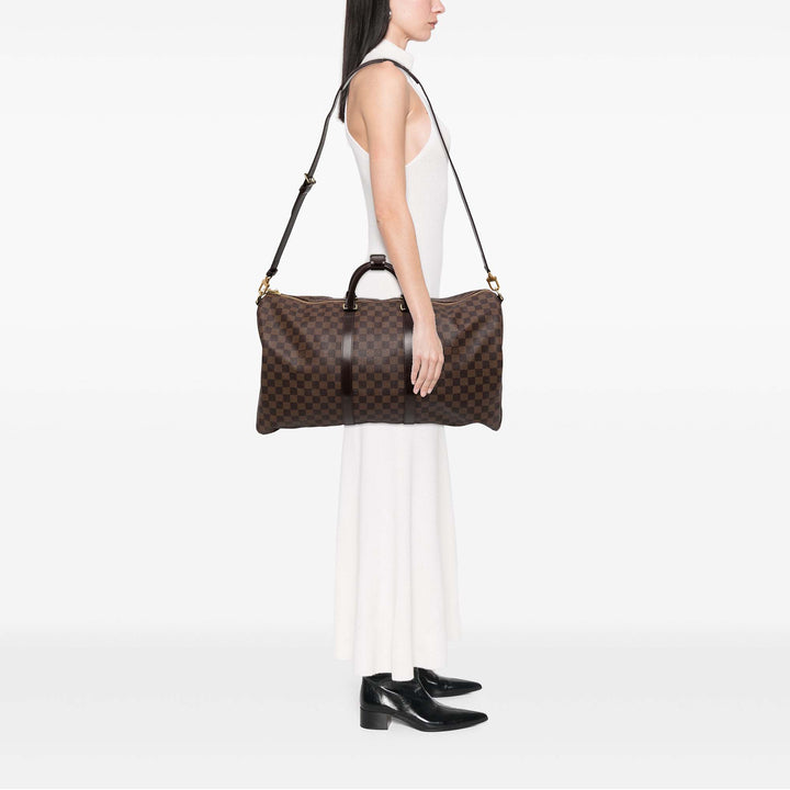 Louis Vuitton Sac de voyage Keepall Bandouliere 55 Damier Ébène Marron – vue 5 – GABY PARIS