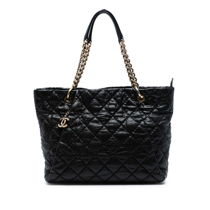 Chanel Large CC Quilted Glazed Caviar Coco Pleats Cabas Noir – GABY PARIS Authentique