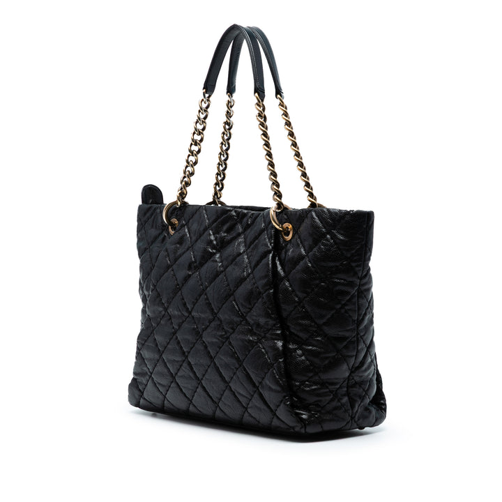 Chanel Large CC Quilted Glazed Caviar Coco Pleats Cabas Noir – GABY PARIS Authentique