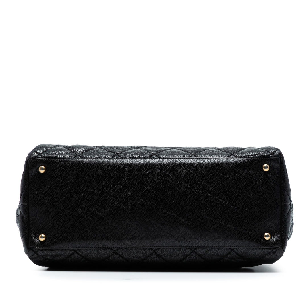 Chanel Large CC Quilted Glazed Caviar Coco Pleats Cabas Noir – GABY PARIS Authentique