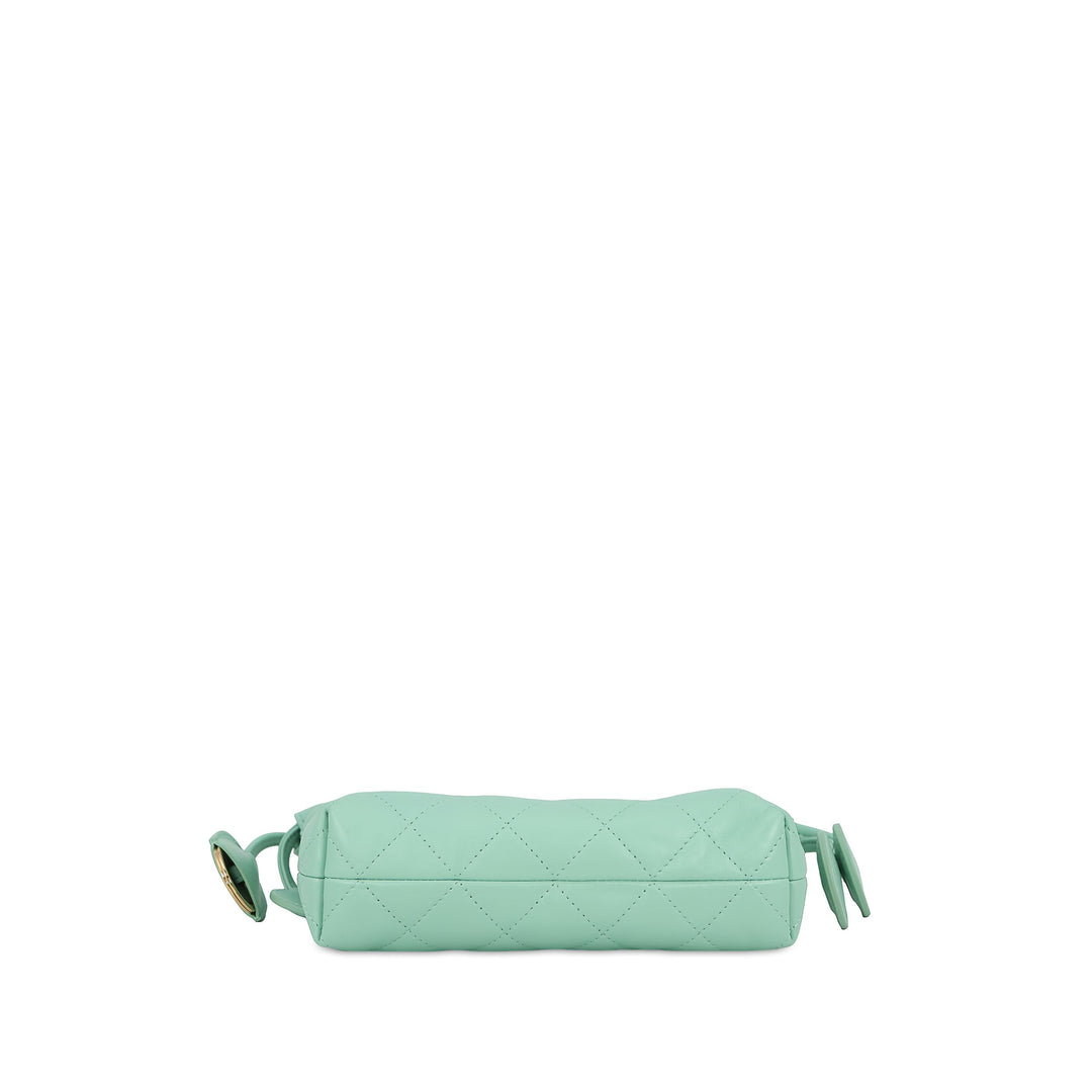 Chanel CC Matelassé Cordon Pochette Cuir d'agneau Vert – vue 3 – GABY PARIS
