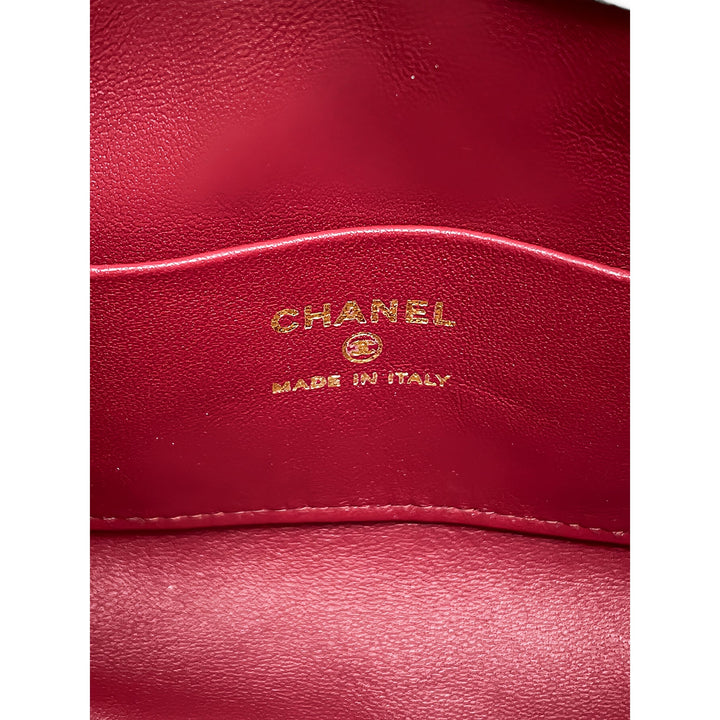 Chanel CC Matelassé Cordon Pochette Cuir d'agneau Vert – vue 5 – GABY PARIS