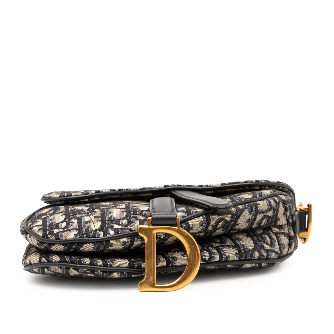 Dior Mini Oblique Toile Saddle Sac