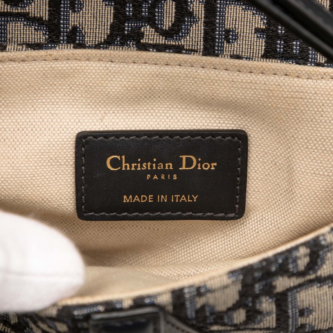 Dior Mini Oblique Toile Saddle Sac