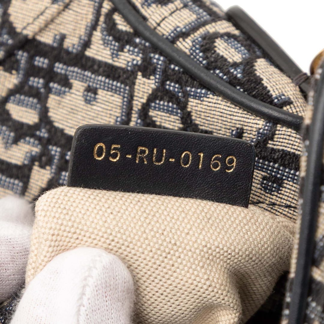 Dior Mini Oblique Toile Saddle Sac