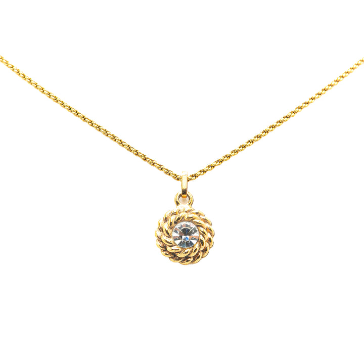 Chanel plaqué Rhinestone Pendant Collier