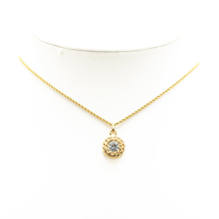 Chanel plaqué Rhinestone Pendant Collier