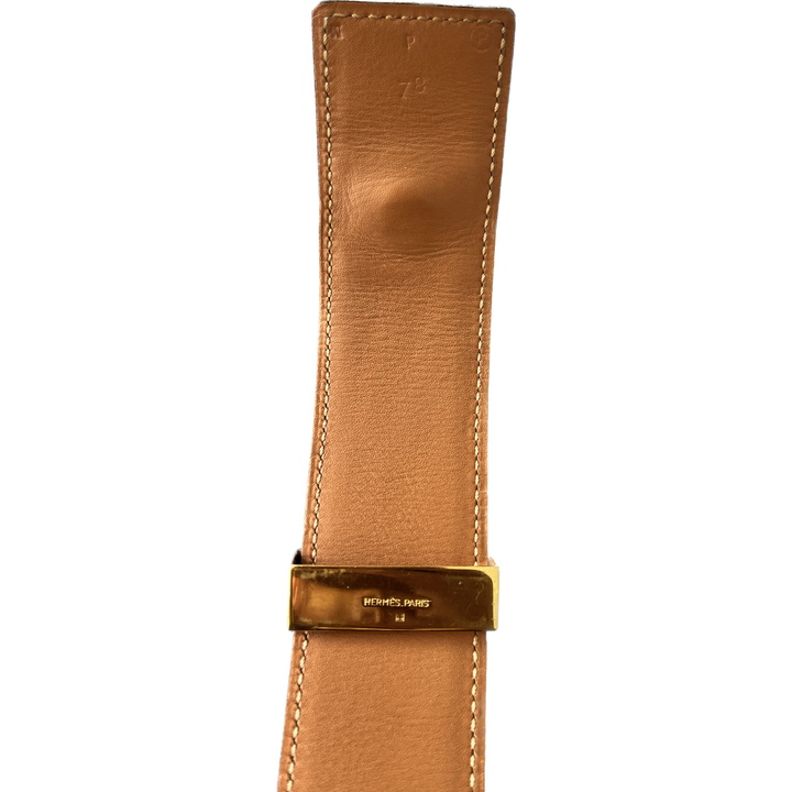 HERMÈS ceinture Medor collier de chien en cuir d'autruche