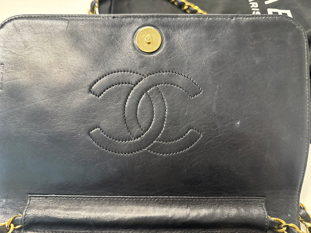 Chanel CC Vintage Cuir d’agneau Simple rabat