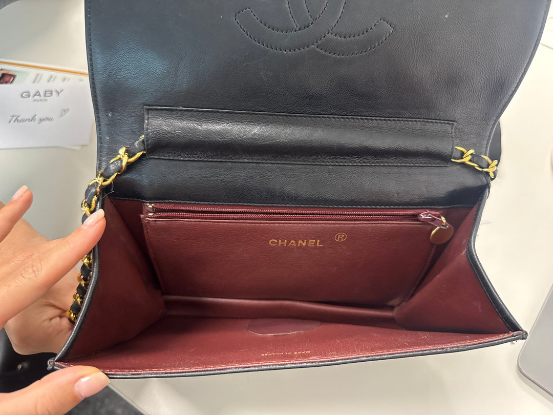 Chanel CC Vintage Cuir d’agneau Simple rabat