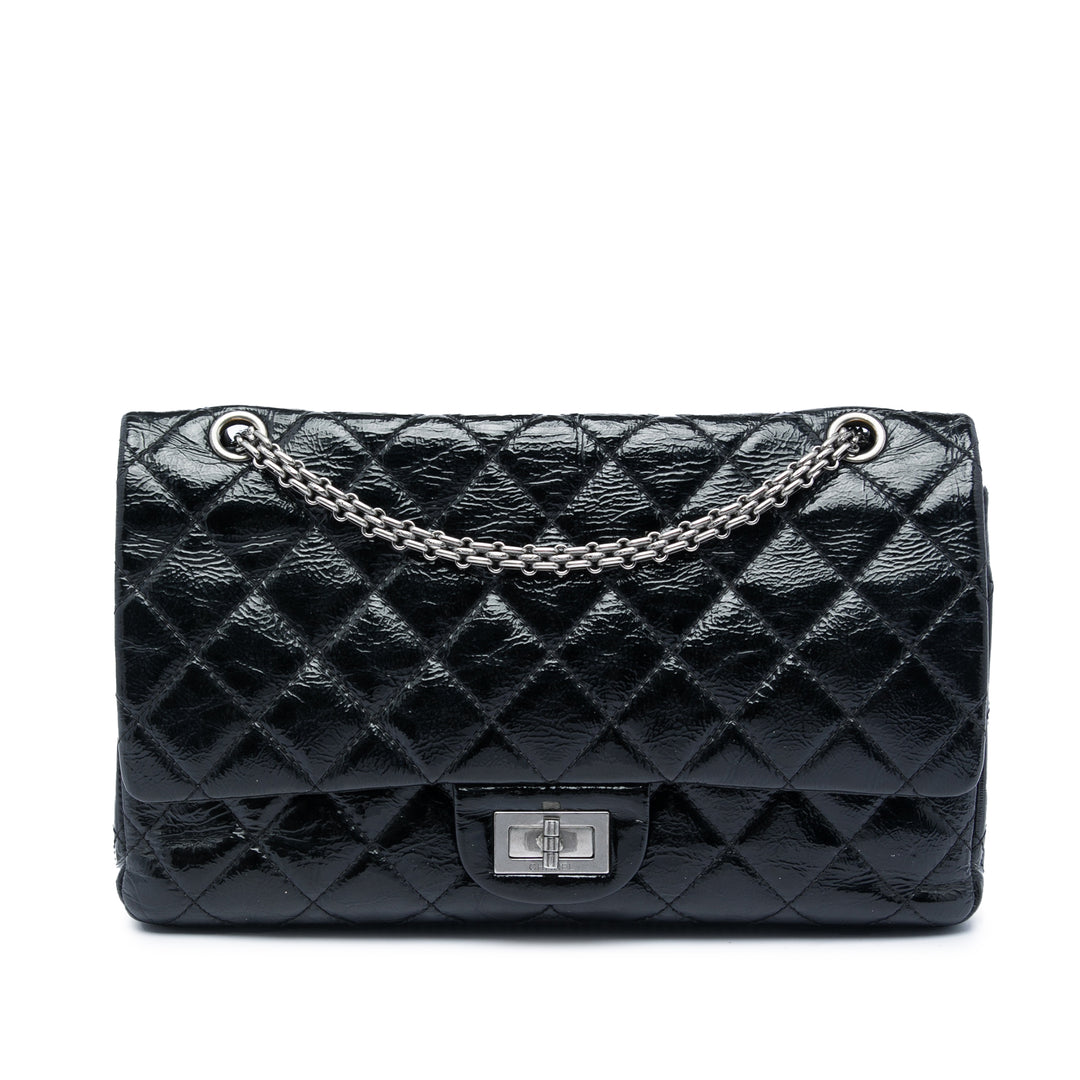 Chanel Matelassé froissé Cuir verni Reissue 2.55 Double rabat 227