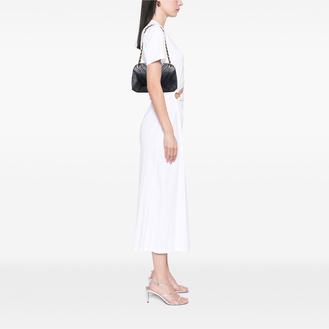 CC Chevron Lambskin Frame Chain Shoulder Bag Black - Gaby Paris