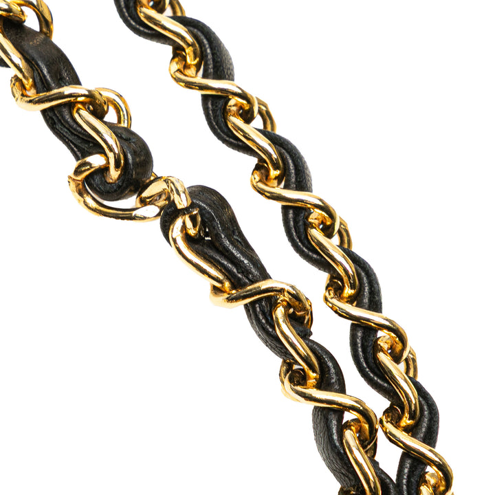 CC Chevron Lambskin Frame Chain Shoulder Bag Black - Gaby Paris