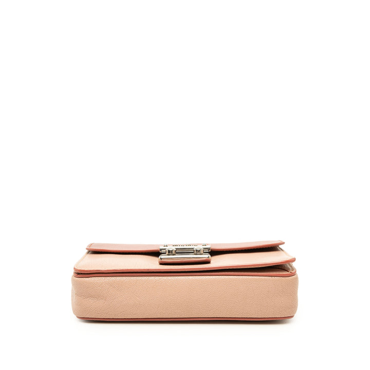 Miu Miu Sac bandoulière Bicolore Madras Cuir de chèvre Marron – vue 3 – GABY PARIS