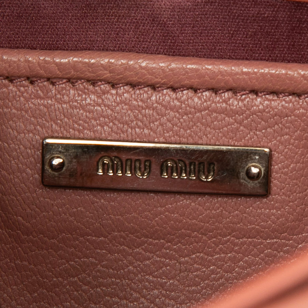 Miu Miu Sac bandoulière Bicolore Madras Cuir de chèvre Marron – vue 5 – GABY PARIS