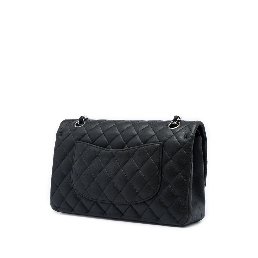 Classic Double rabat Moyen Cuir d'agneau Noir