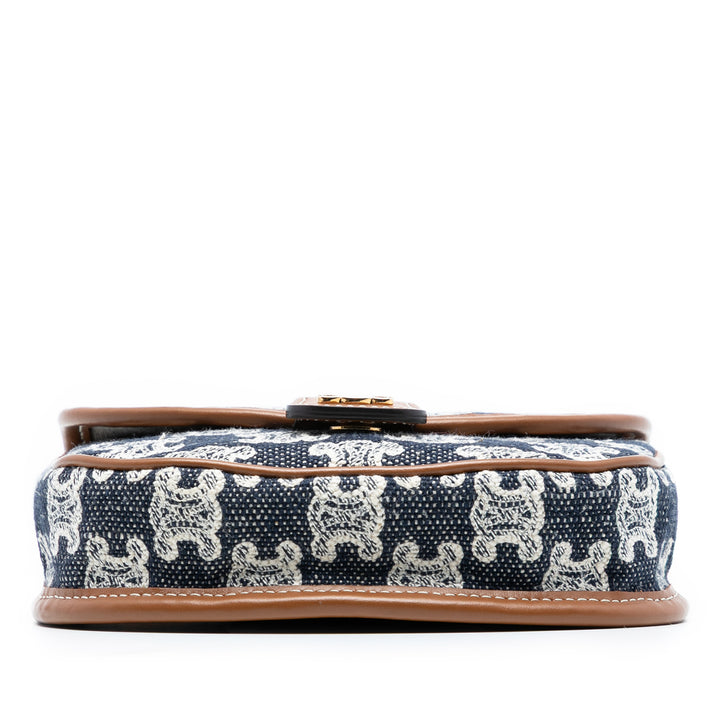 Celine Mini Triomphe Toile et Cuir de veau Besace Sac porté croisé