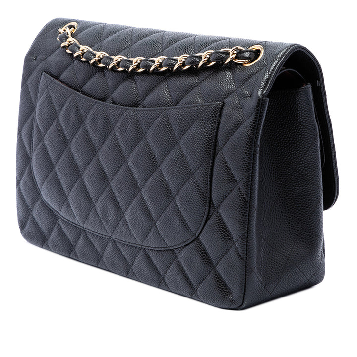 Chanel Classic Double rabat Jumbo Cuir caviar Noir – vue 2 – GABY PARIS
