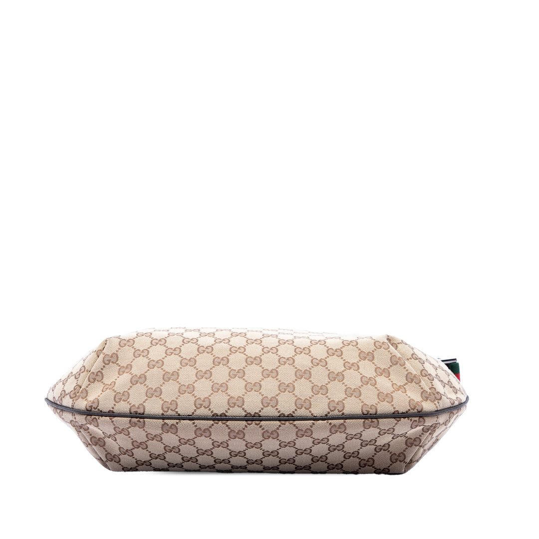 Gucci GG Toile Web Half Moon Sac porté croisé