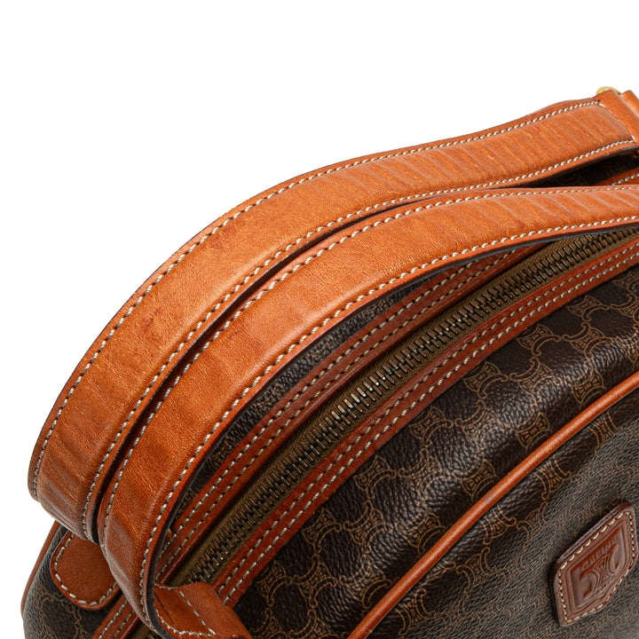 Macadam Coated Canvas Handbag Brown - Gaby Paris