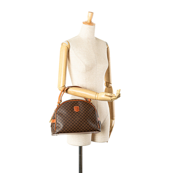 Macadam Coated Canvas Handbag Brown - Gaby Paris