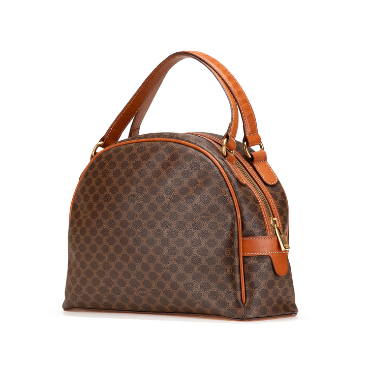 Macadam Coated Canvas Handbag Brown - Gaby Paris
