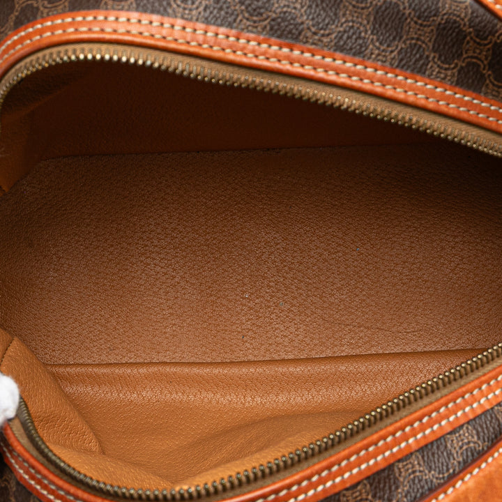 Macadam Coated Canvas Handbag Brown - Gaby Paris