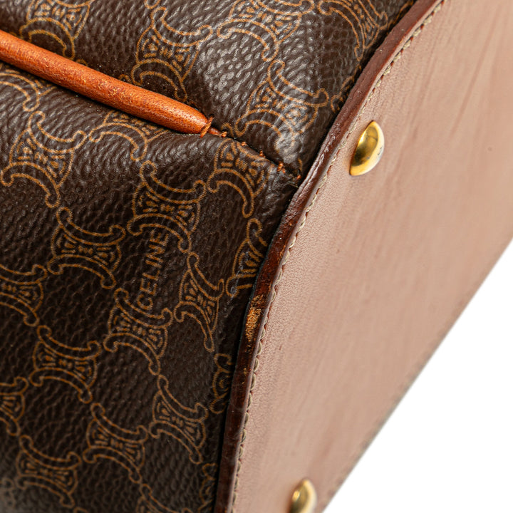 Macadam Coated Canvas Handbag Brown - Gaby Paris